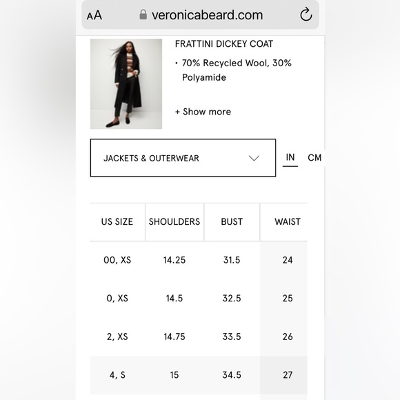 Veronica Beard Frattini Dickey Removable Tie Belt Wool Blended Coat,Black, S,NWT - Picture 7 of 8